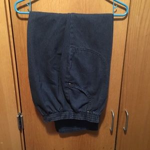 Size 12 elastic waist pinstripe pull-on Chic Jeans